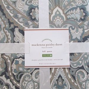 Mackenna Paisley Percale Duvet Cover Queen NWT